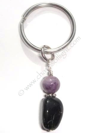 Black Tourmaline & Lepidolite Charm
